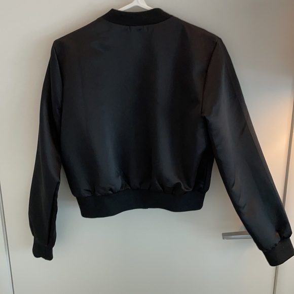 ❌SOLD Black Bomber Jacket - Picture 2 of 3